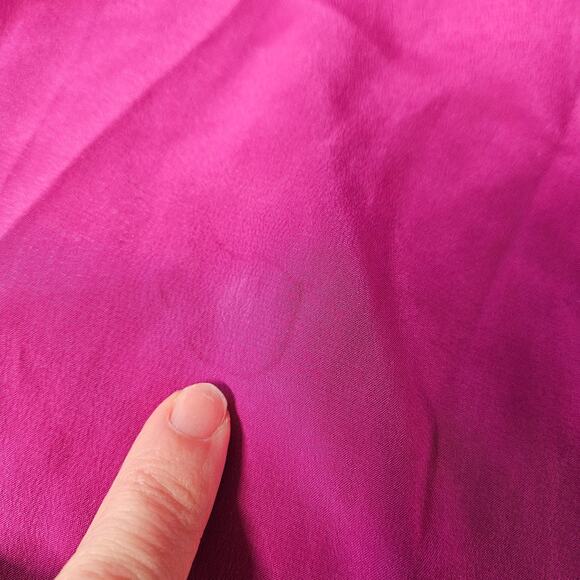 Tory Burch Angie Magenta Normandy Blue Lichee Silk Dress Size 8 Colorblock READ - Picture 7 of 12